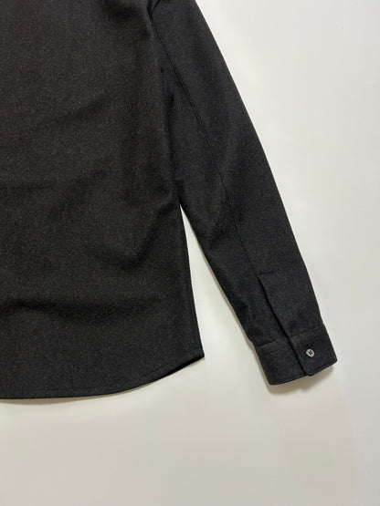 NEIL BARRETT 2000s Minimal Wool Shirt Dark Gray Size XS