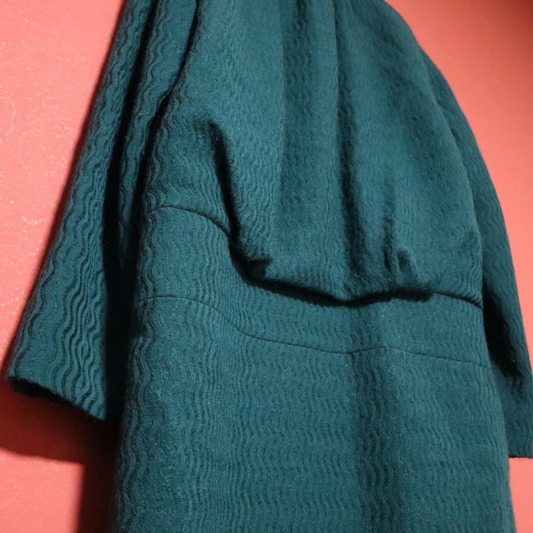 DRIES VAN NOTEN 90s Wave Pattern Mohair Long Coat Size SMALL