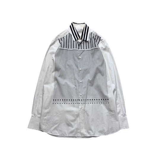Prada White Long Sleeve Shirt (SS09) Size M