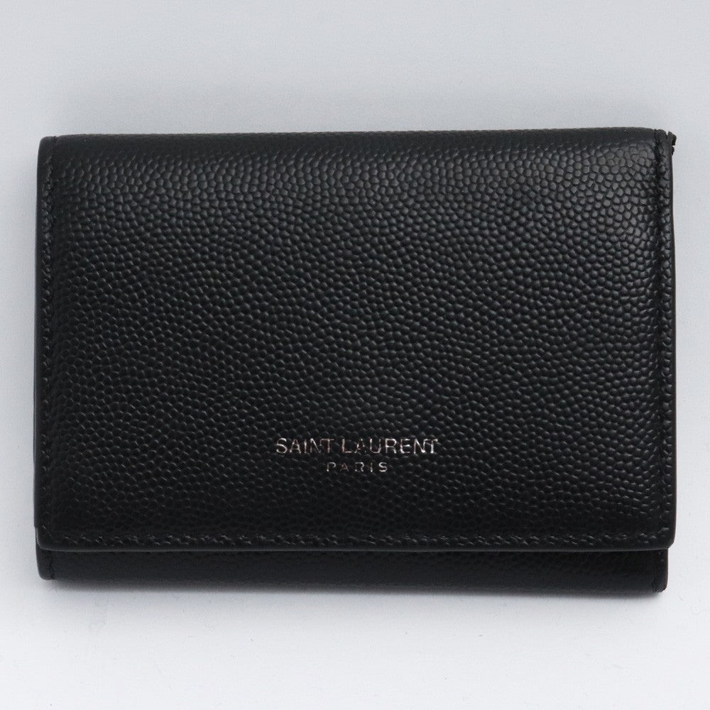 SAINT LAURENT PARIS 6-Ring Leather Key Case Black Size F
