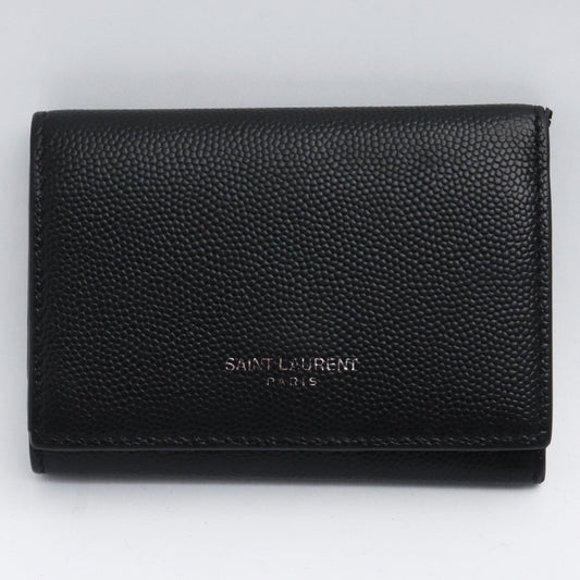 SAINT LAURENT PARIS 6-Ring Leather Key Case Black Size F