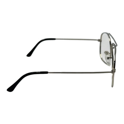 frame france 1970's Double Bridge Aviator Sunglasses Silver
