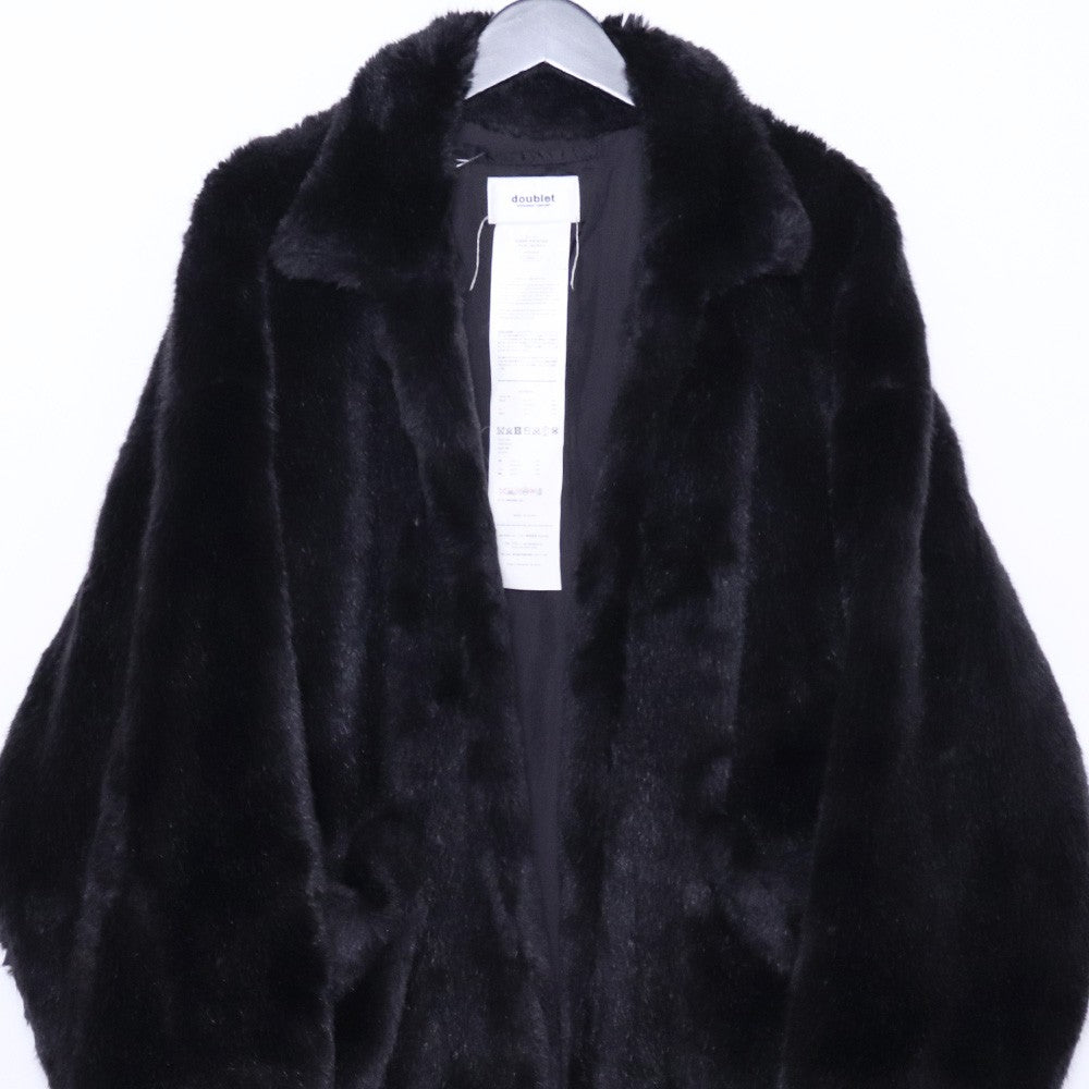 DOUBLET 18AW Hand-Painted Fur Jacket Black Size S