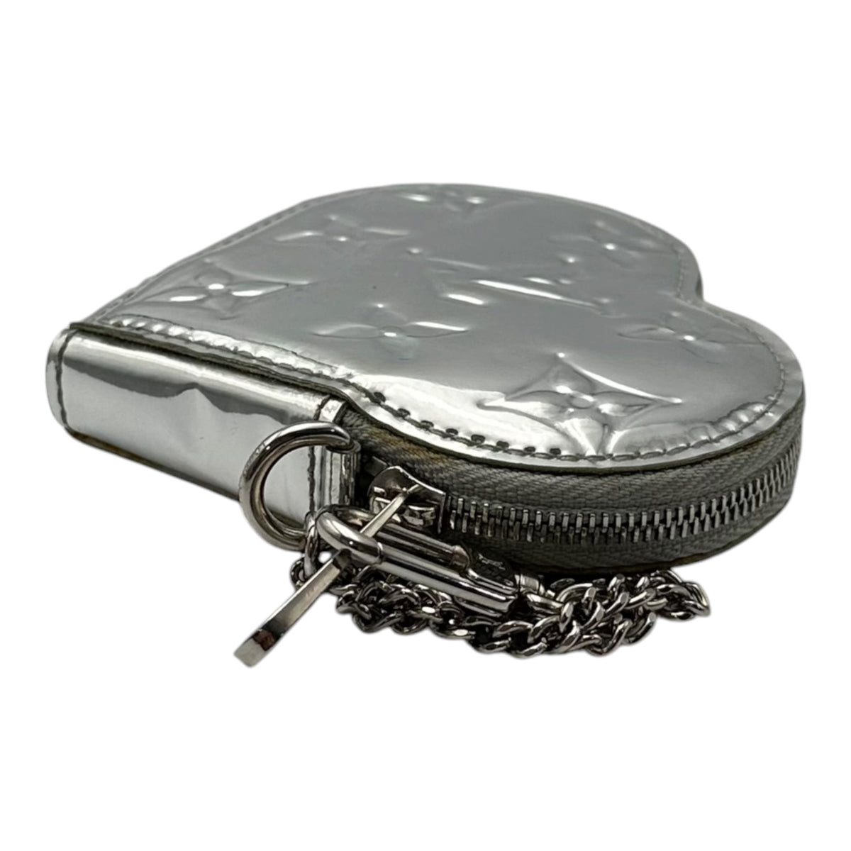 LOUIS VUITTON Monogram Miroir Porte Monnaie Pouch Silver