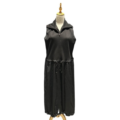 Y's 22AW Wool Gabardine Combination Dress Black Size 1