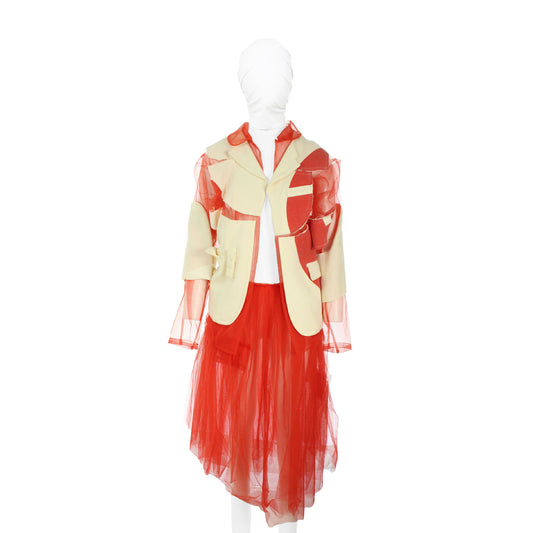 COMME des GARCONS 2007 S/S White Red Skirt