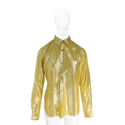 COMME des GARCONS 2004 S/S Gold Rayon Sleeve Shirt Size M