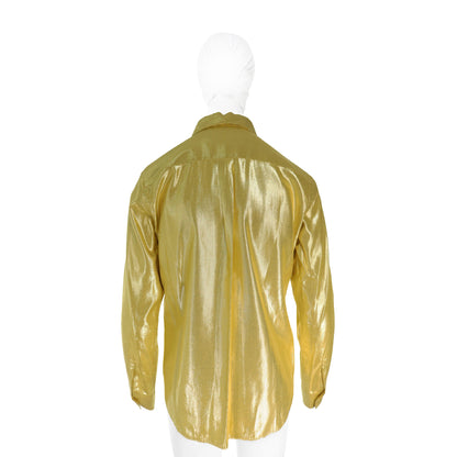 COMME des GARCONS 2004 S/S Gold Rayon Sleeve Shirt Size M
