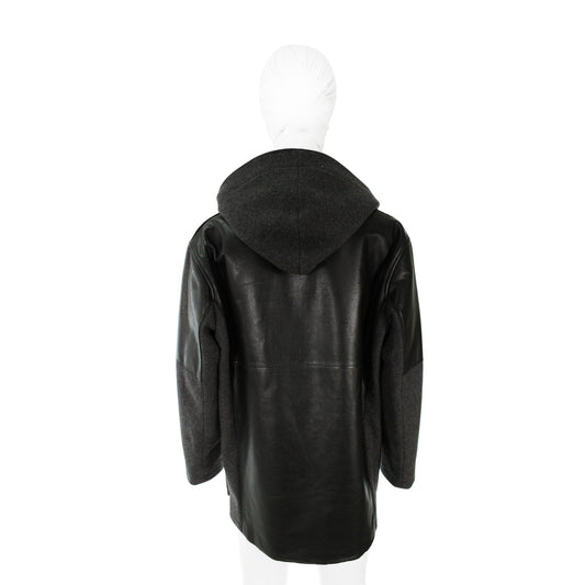 Celine CÉLINE by Phoebe Philo Wool Leather Coat Gray Size 40