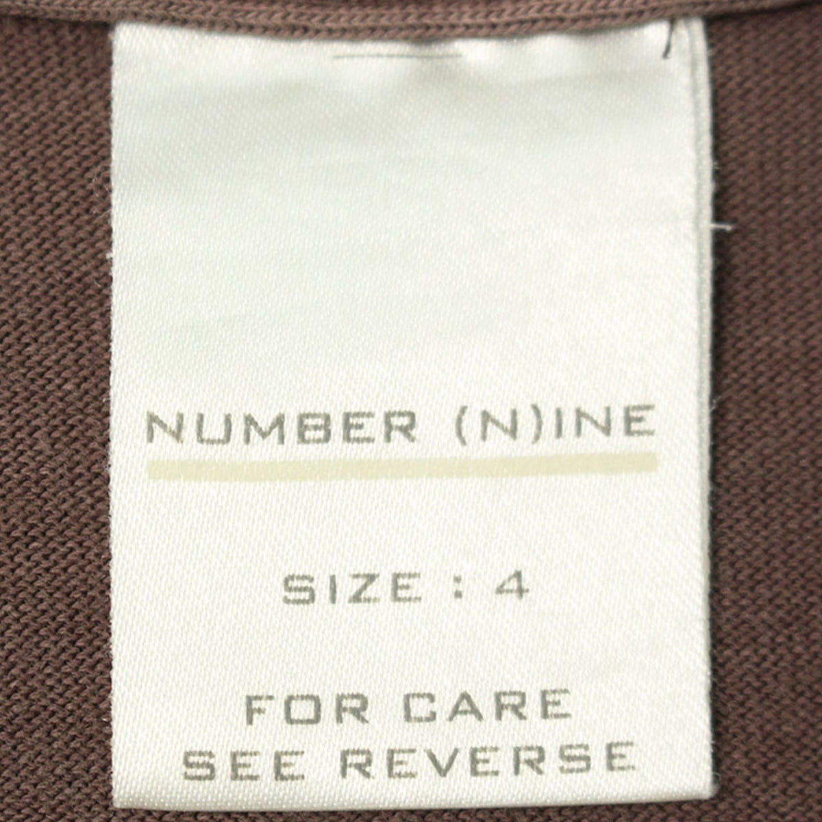 NUMBER (N)INE 2002 A/W Brown Jacket Size 4