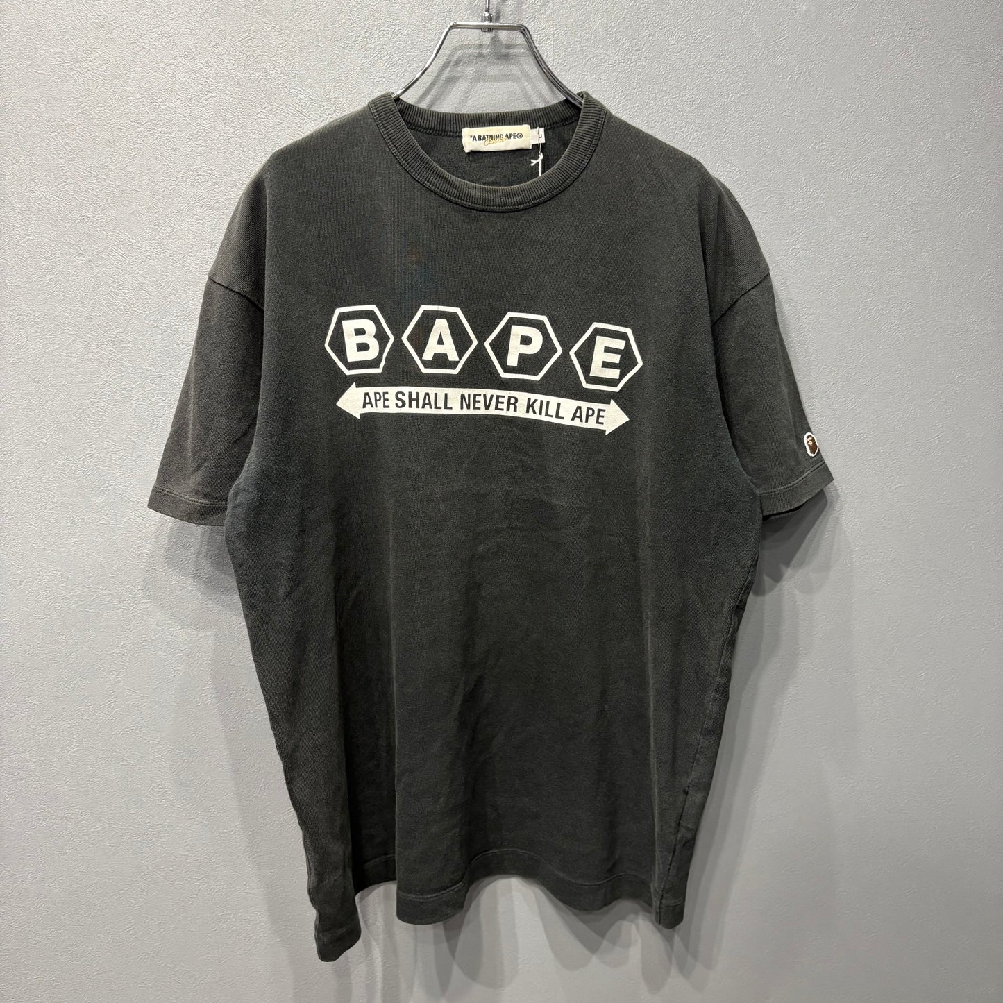 A BATHING APE Cotton Printed T-Shirt Black Size L