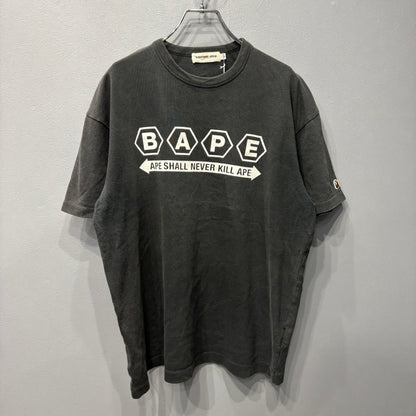 A BATHING APE Cotton Printed T-Shirt Black Size L