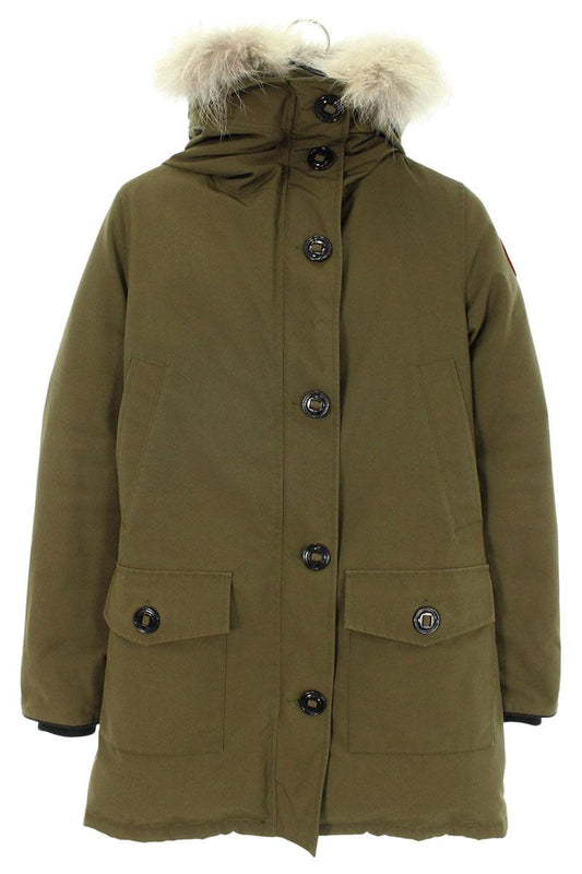CANADA GOOSE BRONTE PARKA Fur Hooded Down Parka Green Size S