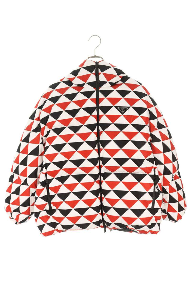PRADA Triangle Logo Plate Nylon Down Jacket Multi Size XS