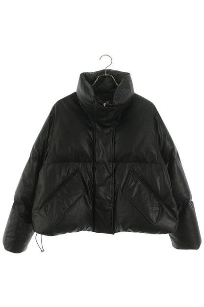 MM6 24AW Faux Leather Cropped Down Jacket Black Size S