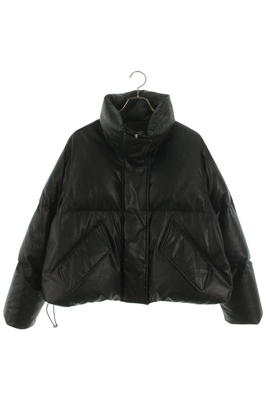 MM6 24AW Faux Leather Cropped Down Jacket Black Size S
