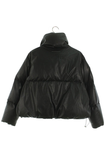 MM6 24AW Faux Leather Cropped Down Jacket Black Size S