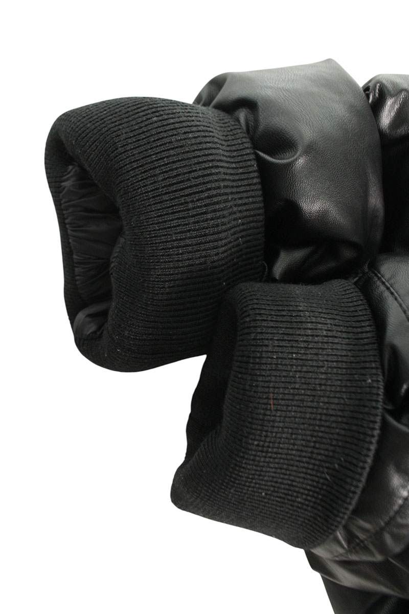 MM6 24AW Faux Leather Cropped Down Jacket Black Size S