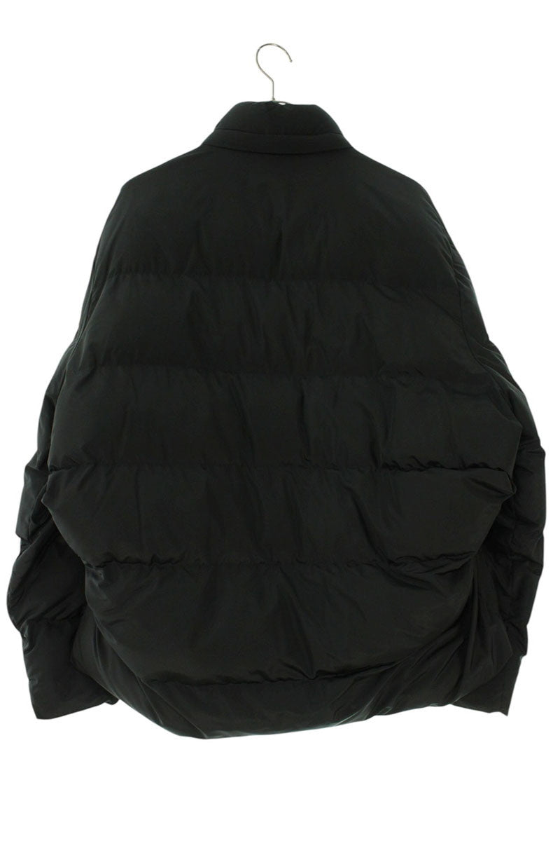 BALENCIAGA Logo Print Puffer Jacket Black Size 38