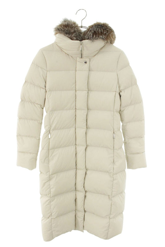 MooRER Fur Hood Long Down Coat White Size 38