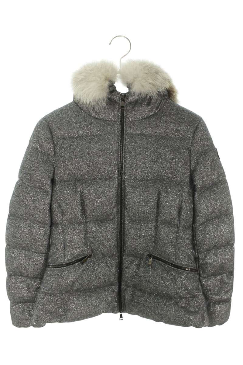 MONCLER Cardamine Fur Hood Down Jacket Gray Size 0