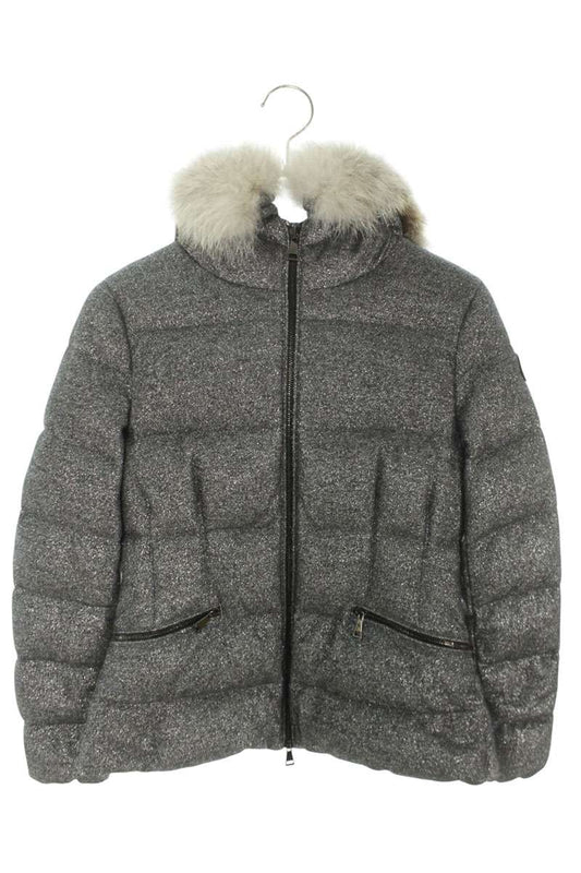 MONCLER Cardamine Fur Hood Down Jacket Gray Size 0
