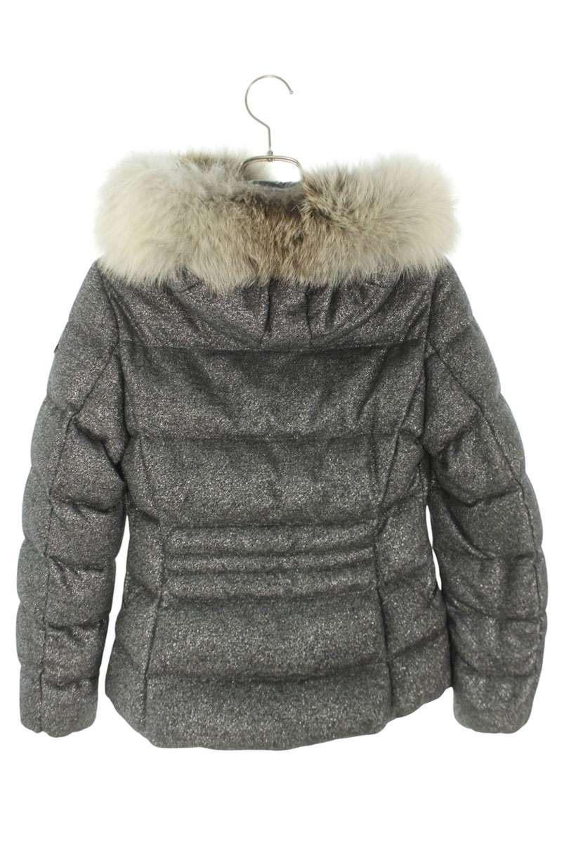 MONCLER Cardamine Fur Hood Down Jacket Gray Size 0