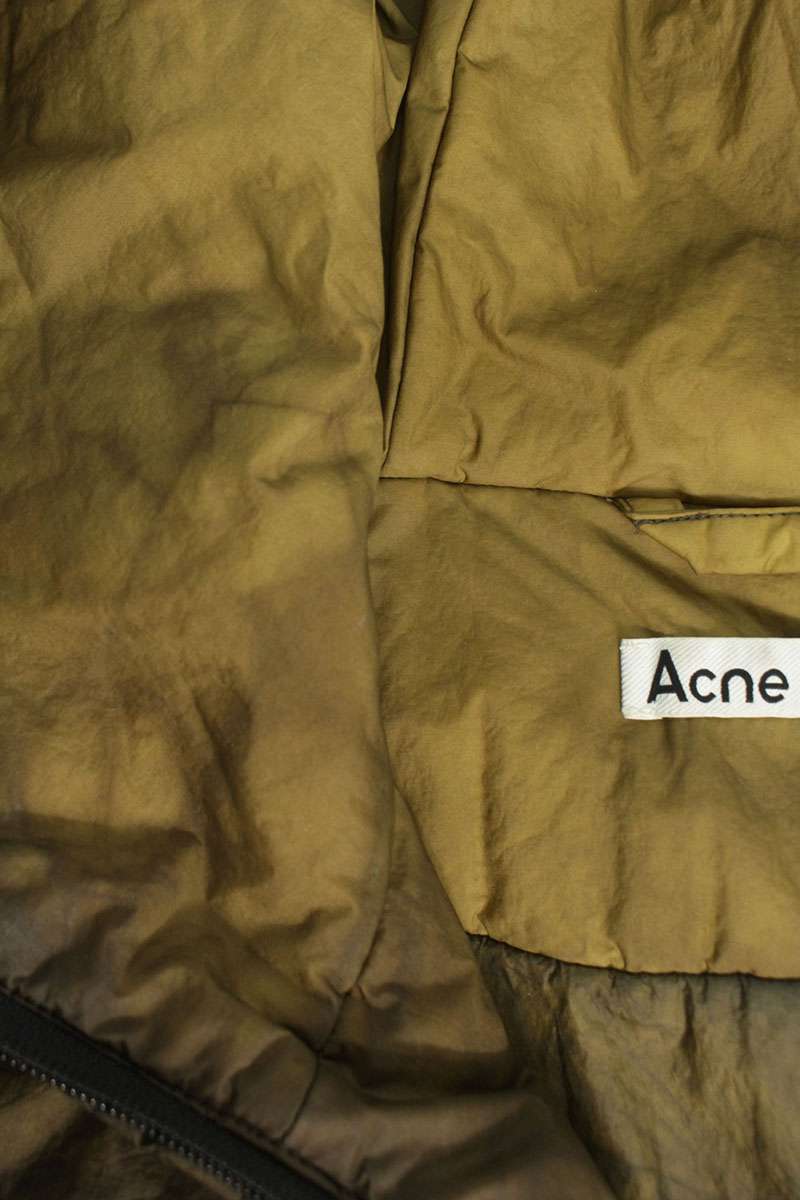 ACNE STUDIOS Hooded Down Jacket Khaki Size 32