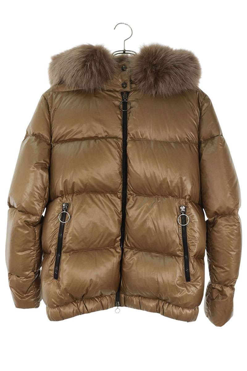 eleventy Fur Hood Down Jacket Beige Size S