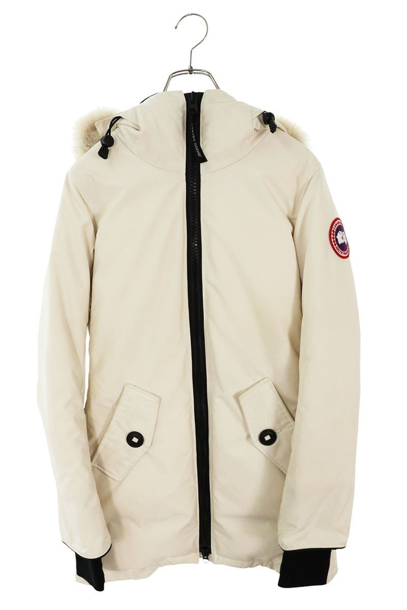 CANADA GOOSE Coyote Fur Hooded Down Jacket White Size XS