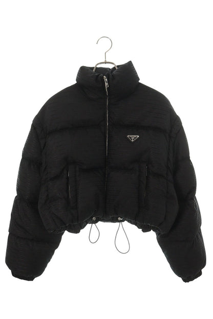 PRADA Re-Nylon Triangle Logo Jacket Black Size 42