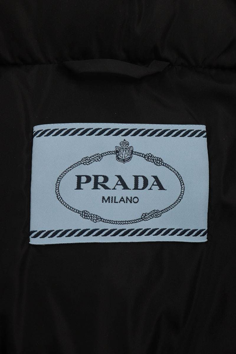PRADA Re-Nylon Triangle Logo Jacket Black Size 42