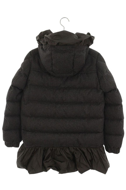 MONCLER S SALINA Logo Frill Wool Gray Khaki Size 1
