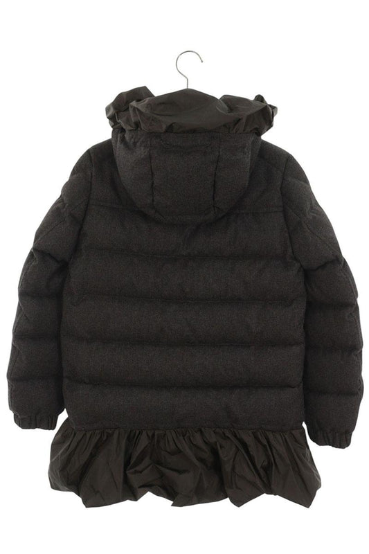 MONCLER S SALINA Logo Frill Wool Gray Khaki Size 1