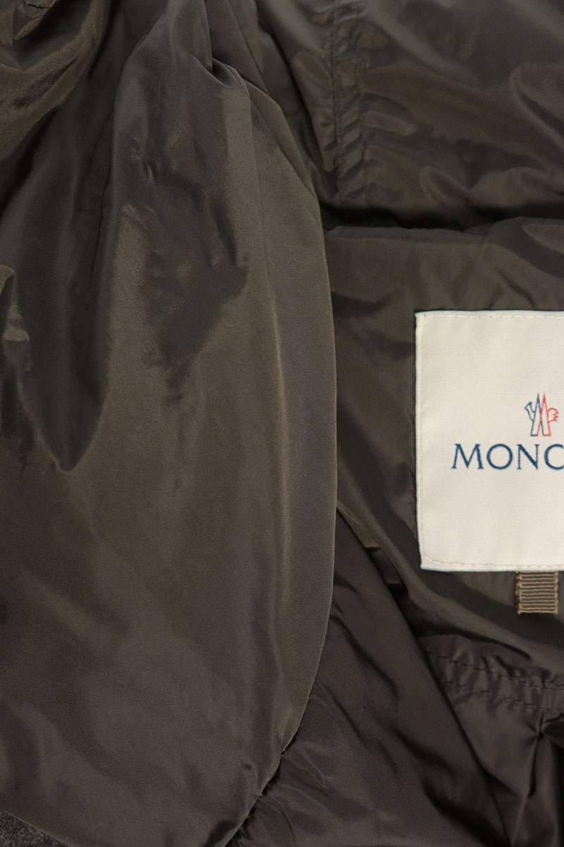 MONCLER S SALINA Logo Frill Wool Gray Khaki Size 1