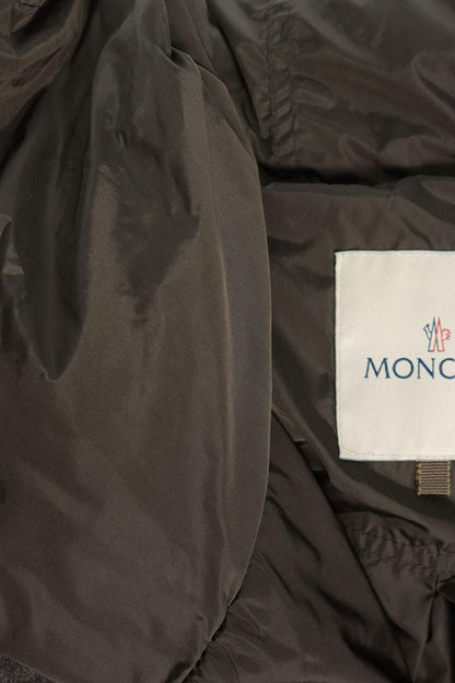 MONCLER S SALINA Logo Frill Wool Gray Khaki Size 1