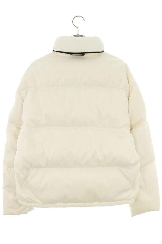 PRADA Triangle Logo Multi Print Down Jacket White Size XS