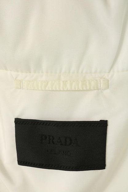 PRADA Triangle Logo Multi Print Down Jacket White Size XS