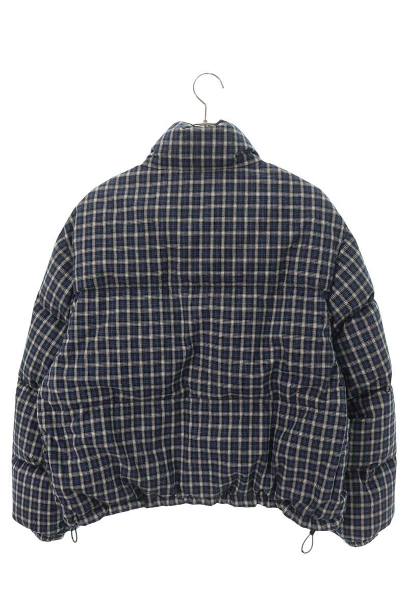miumiu 26AW Reversible Flannel Down Navy White Size 40