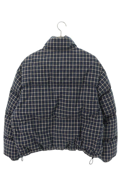 miumiu 26AW Reversible Flannel Down Navy White Size 40