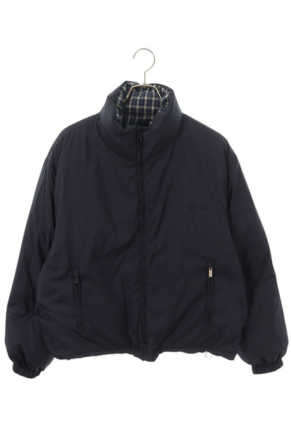 miumiu 26AW Reversible Flannel Down Navy White Size 40