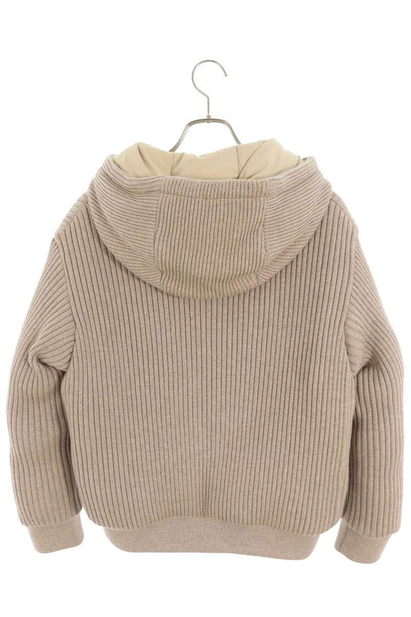 miumiu Knit Zip Up Down Jacket Beige Size 36