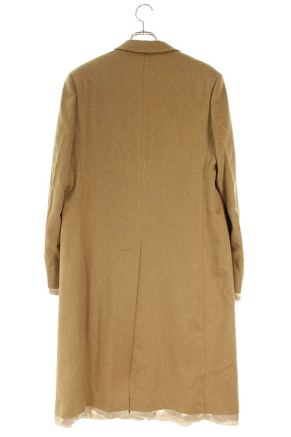 miumiu Logo Embroidery Camel Coat Brown Size 42