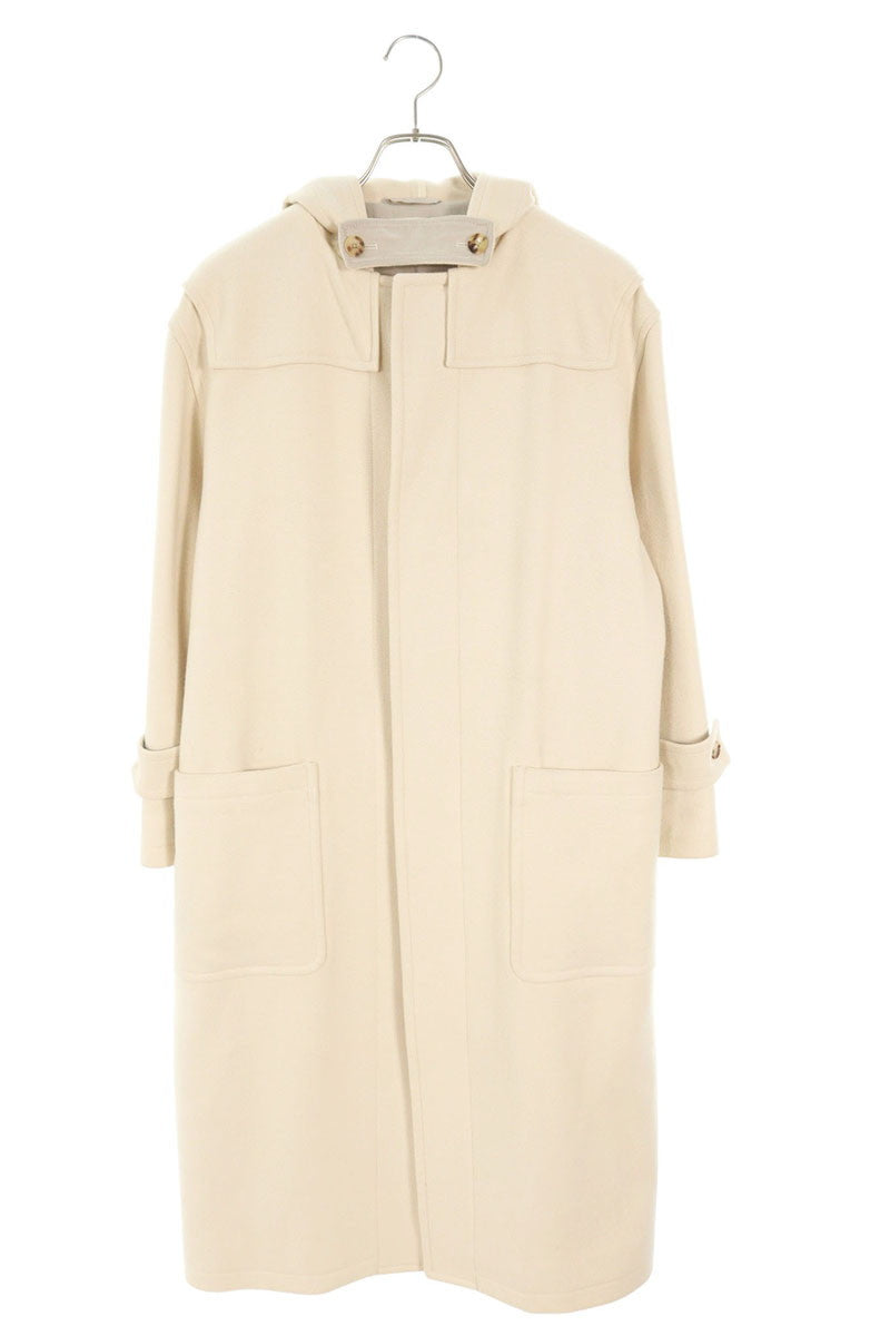 AURALEE Wool Silk Hooded Coat White Size 0