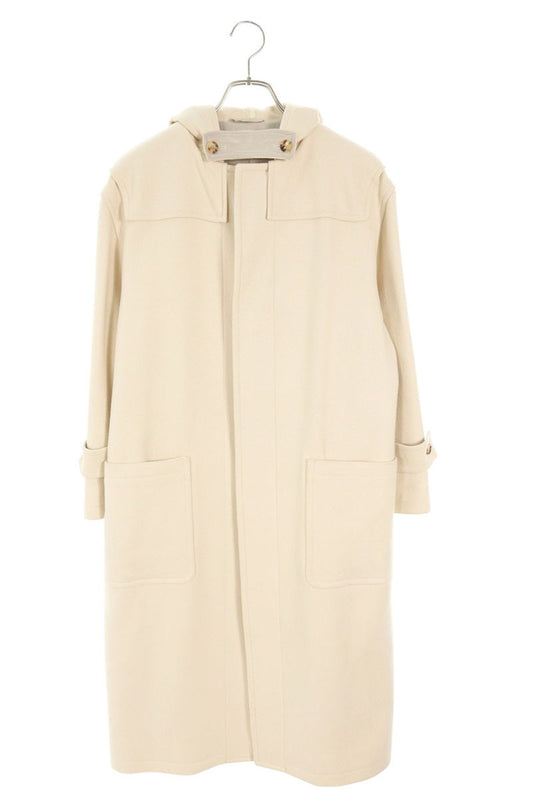 AURALEE Wool Silk Hooded Coat White Size 0