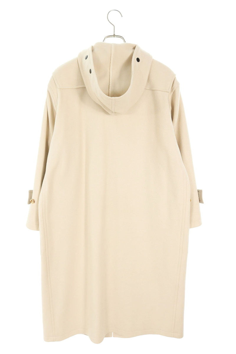 AURALEE Wool Silk Hooded Coat White Size 0