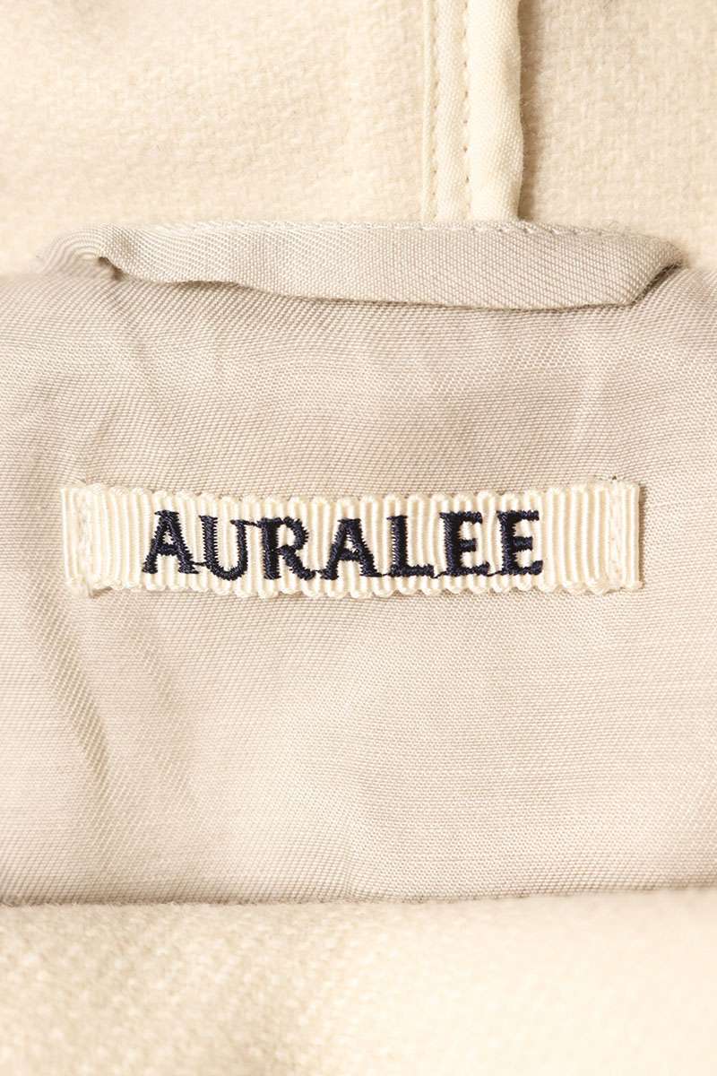 AURALEE Wool Silk Hooded Coat White Size 0