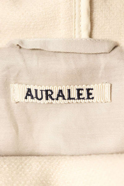 AURALEE Wool Silk Hooded Coat White Size 0