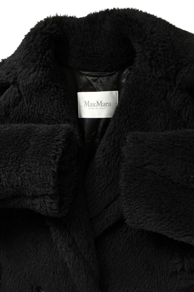 MaxMara Teddy Bear Alpaca Wool Coat Black Size XS