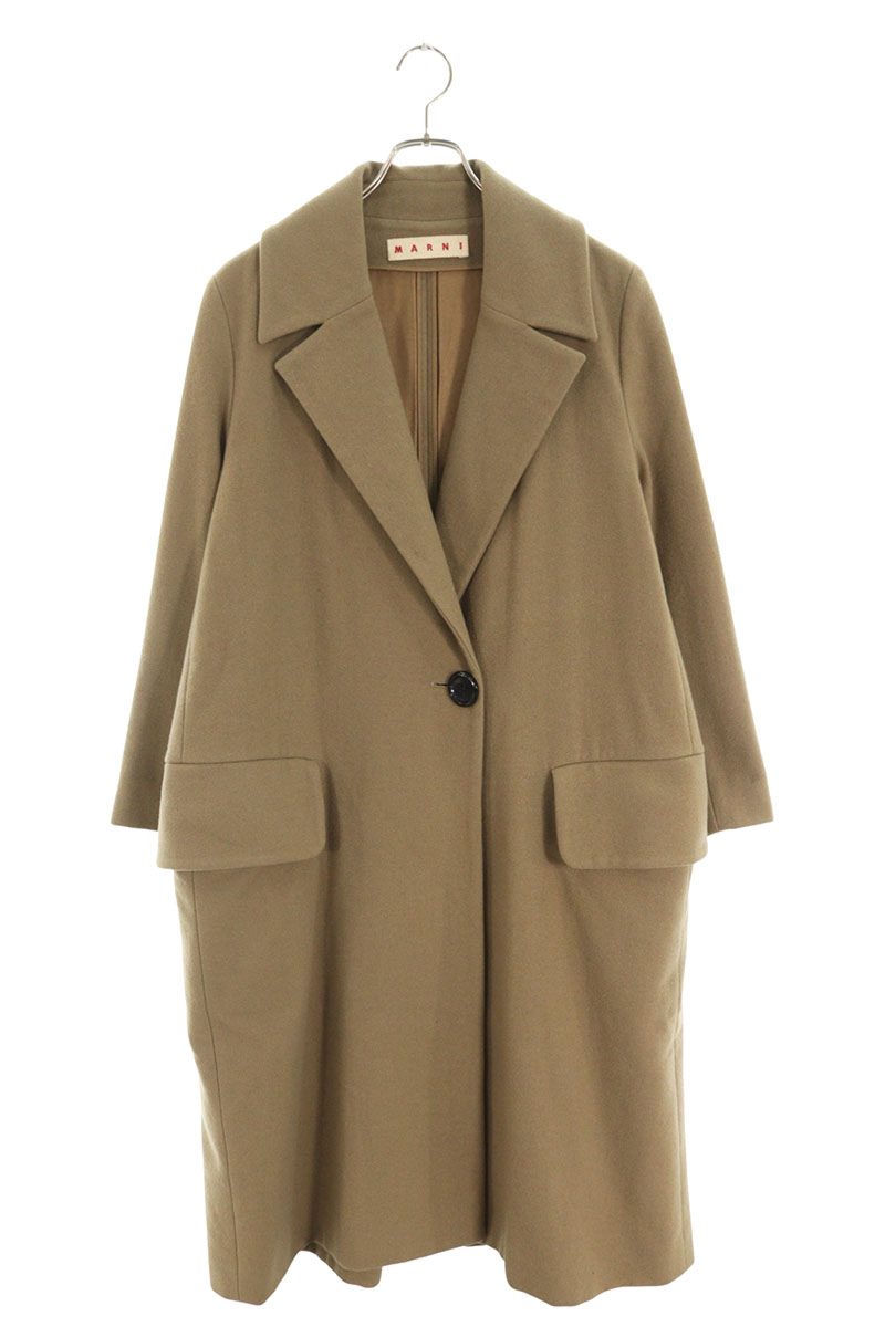 MARNI Big Button Wool Coat Beige Size 40
